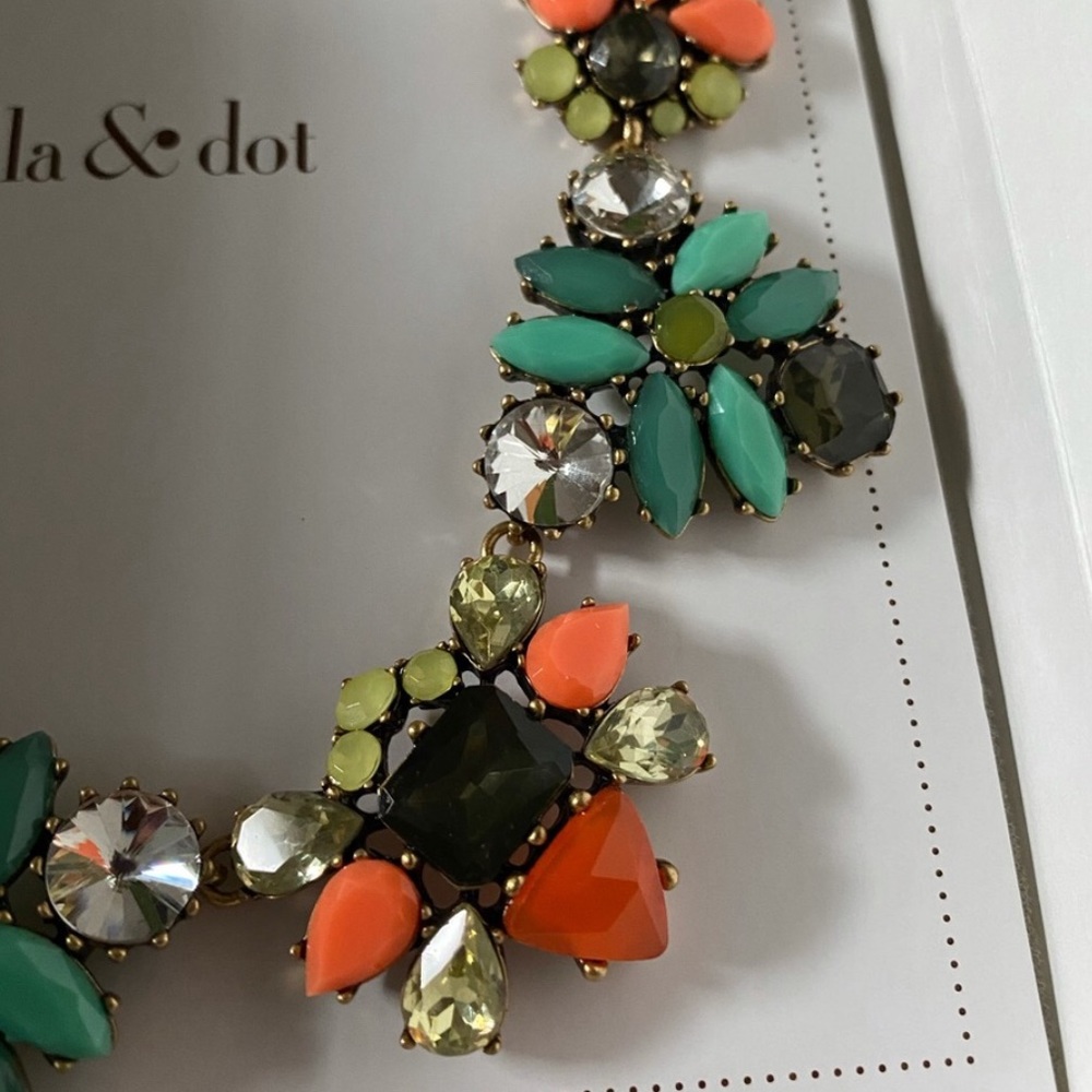 Stella & Dot | Retired Teal Coral & Crystal Elodie Statement Necklace - Picture 12 of 16